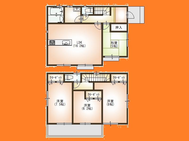 Floor plan. 31,800,000 yen, 4LDK, Land area 142.61 sq m , Building area 98.95 sq m Floor