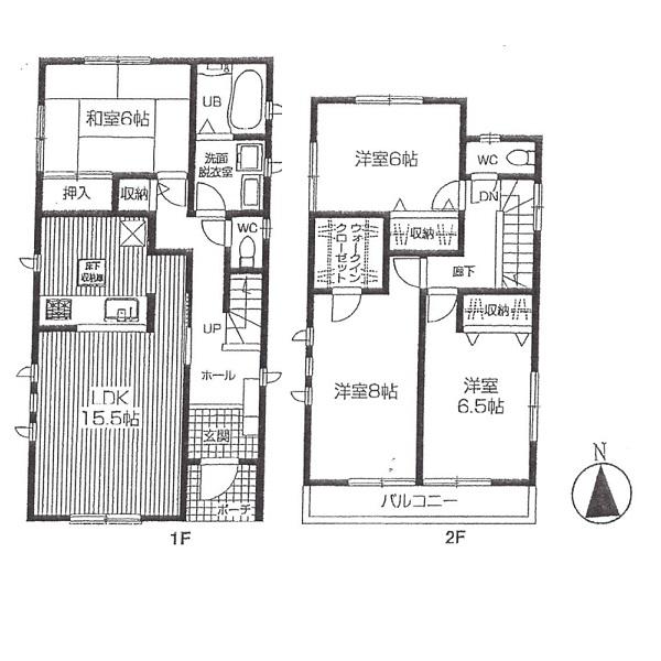 Floor plan. 36,800,000 yen, 4LDK, Land area 147.21 sq m , Building area 105.82 sq m