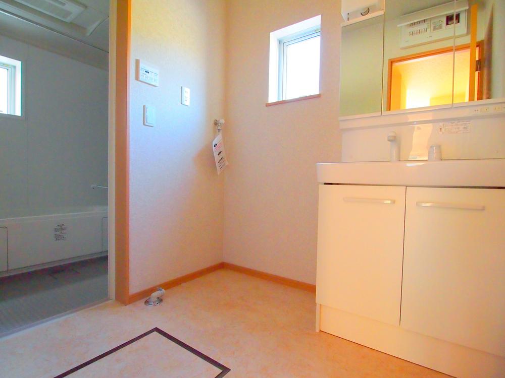 Wash basin, toilet. Washroom