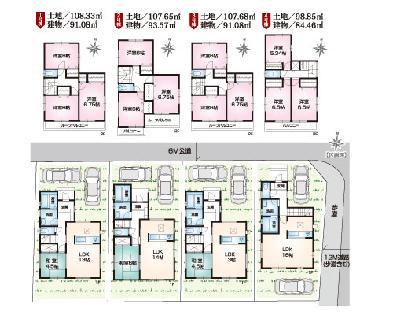 The entire compartment Figure. Imatera 5-chome, all four buildings compartment, layout drawing