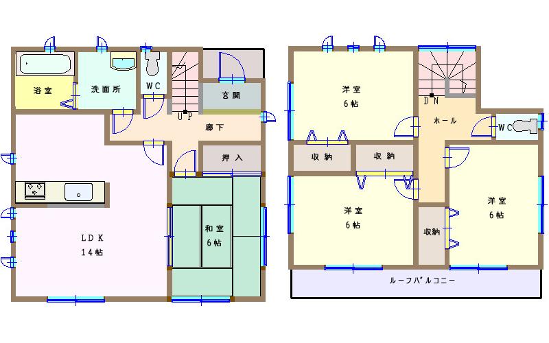 Floor plan. (3 Building), Price 37,800,000 yen, 4LDK, Land area 115.43 sq m , Building area 94.4 sq m