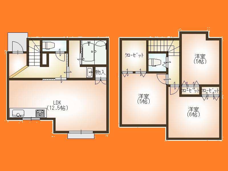 Floor plan. 29,800,000 yen, 3LDK, Land area 75.69 sq m , Building area 74.94 sq m floor plan