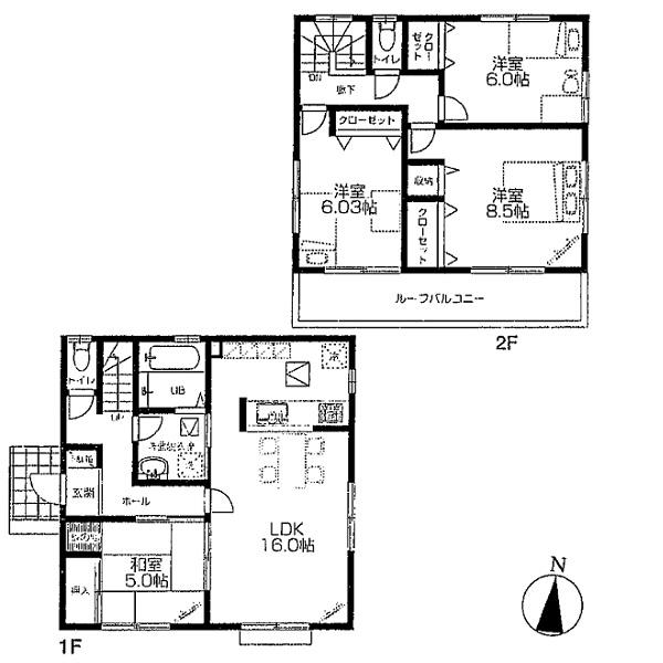 Floor plan. 35,800,000 yen, 4LDK, Land area 130.09 sq m , Building area 99.36 sq m