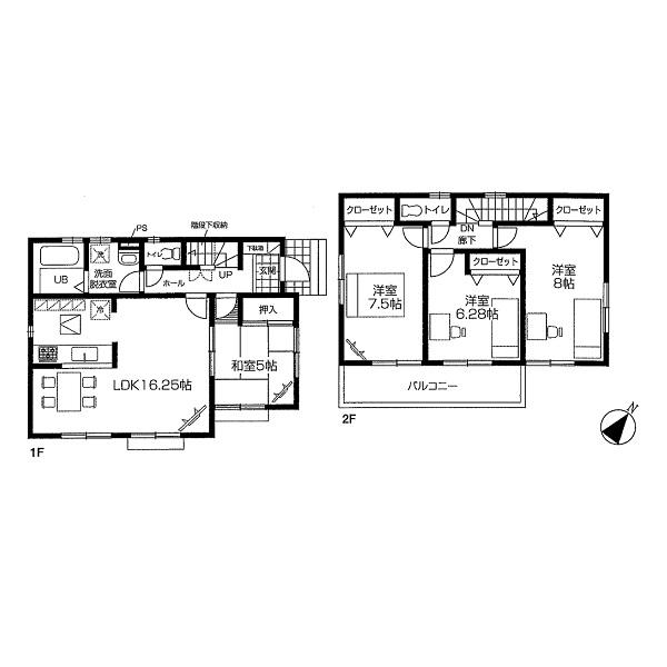 Floor plan. 33,800,000 yen, 4LDK, Land area 142.61 sq m , Building area 98.95 sq m