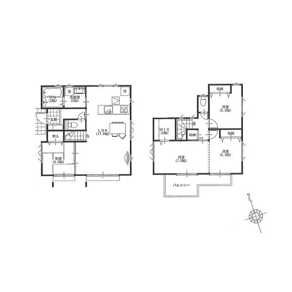 Floor plan. 36,800,000 yen, 4LDK, Land area 154.19 sq m , Building area 100.19 sq m