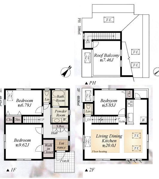 Floor plan. 75,800,000 yen, 3LDK, Land area 114.9 sq m , Building area 101.32 sq m