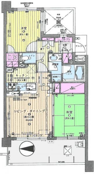 Floor plan. 2LDK, Price 29,800,000 yen, Footprint 58.2 sq m