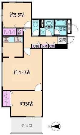 Floor plan. 2LDK, Price 37 million yen, Occupied area 61.76 sq m