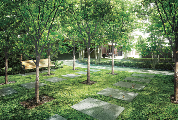 Features of the building. Garden Rendering CG