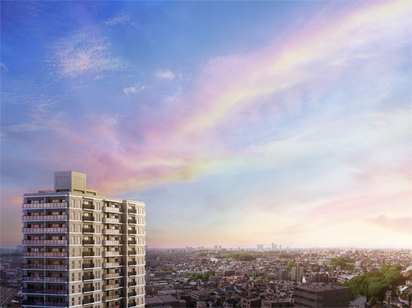 Features of the building.  [Exterior CG] For any age is also a residence worthy of the Sanno that could do fun a beautiful view, We do our attention to the beauty of "Jing". Architecture concept is "Sanno Hakkei". Inherit the aesthetics of the city, It creates a new landscape on this earth as a landmark to create a new economic.  ※ View photos from the actual slightly different is subjected to a CG synthesis was taken in November 2012.