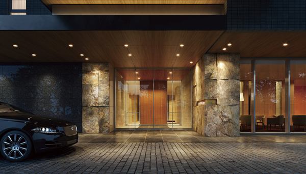 Buildings and facilities. Entrance which gave depth, such as lead to a serene. Ya masonry of Aji stone that was used for the outside structure, Entrance door that grain is a beautiful profound feeling, Such as granite was laid at the feet, It will spread imposing space beauty depicted in a variety of materials in there. That no essential beauty that flows through the era, Welcomes the pride of the people live. (Entrance Rendering CG)