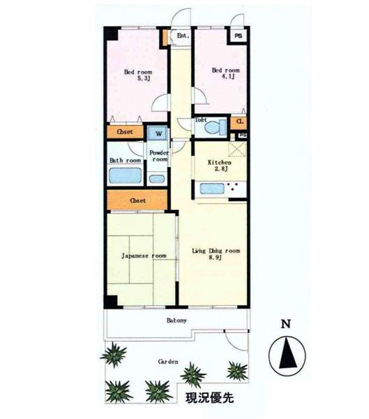 Floor plan. 3LDK, Price 24,800,000 yen, Occupied area 59.36 sq m , Balcony area 6.11 sq m Floor Plan (2013 October shooting)