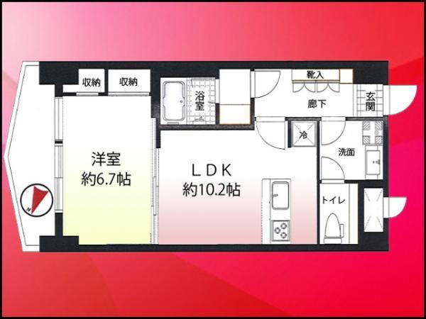 Floor plan. 1LDK, Price 20.8 million yen, Occupied area 40.95 sq m