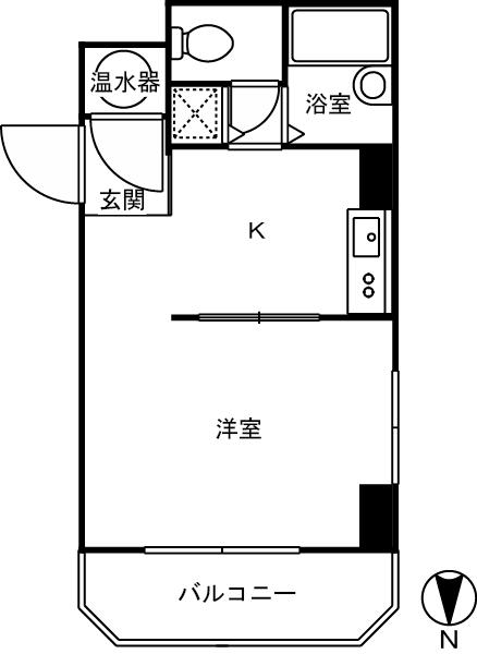 Floor plan. 1DK, Price 9.9 million yen, Footprint 25.4 sq m , Balcony area 4.28 sq m room is clean your
