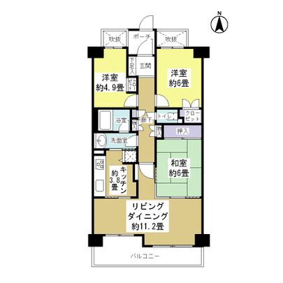 Floor plan. South-facing 3LD ・ It will be the floor plan of the K.