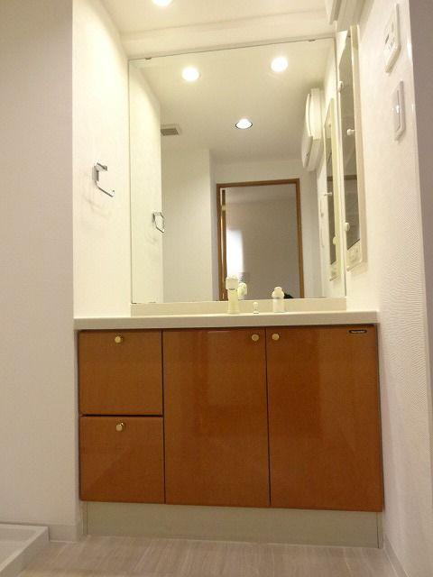 Wash basin, toilet. Bathroom vanity