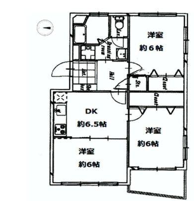Floor plan. 3DK, Price 19.9 million yen, Occupied area 58.16 sq m , Balcony area 3.64 sq m