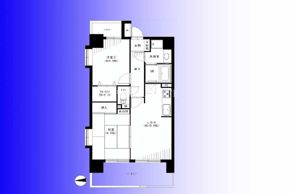 Floor plan. 2LDK, Price 33,800,000 yen, Occupied area 52.26 sq m , Balcony area 12.74 sq m   [Floor plan] Corner room ・ Per double-sided balcony, Per yang ・ View ・ Ventilation good!
