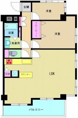 Floor plan. 2LDK, Price 29,700,000 yen, Occupied area 78.42 sq m , Balcony area 9.99 sq m