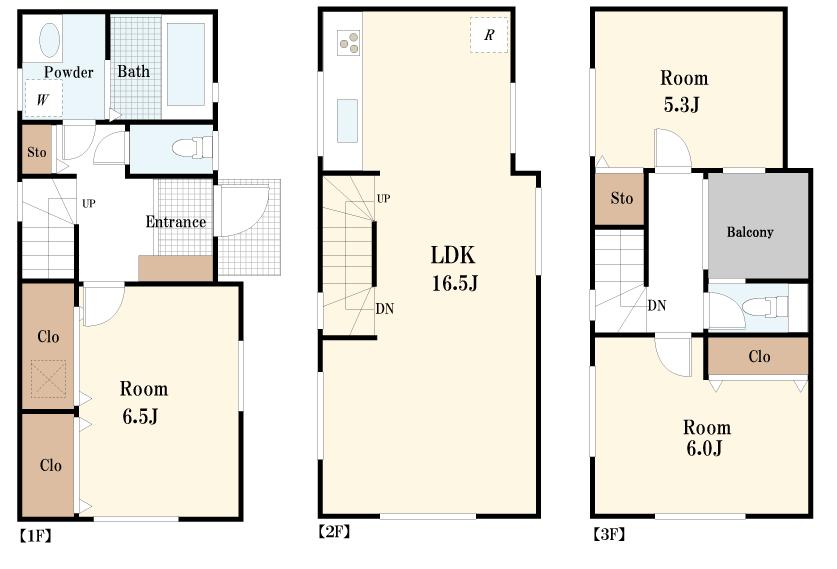Floor plan. 46,800,000 yen, 3LDK, Land area 65.15 sq m , Building area 83.52 sq m large 3LDK