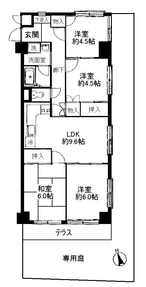 Floor plan. 4LDK, Price 26,900,000 yen, Occupied area 69.12 sq m