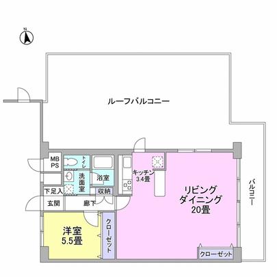Floor plan. top floor, east ・ Per north corner dwelling unit, Sunshine ・ Good view