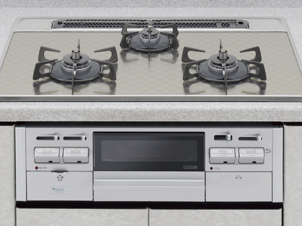 Kitchen.  [Two short beeps and a stove] Timers and automatic fire extinguishing function, Two short beeps and a stove that various safety features, such as the child lock is attached. It is your easy-care glass top top plate.