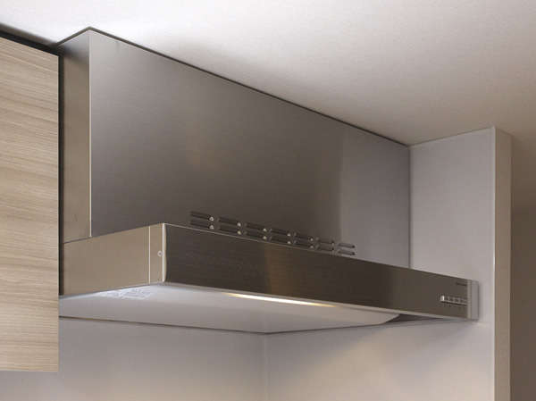 Kitchen.  [Range food] Suction wind speed of range hood, Because it is accelerated by the current plate, Quickly absorb the smoke. You can keep the beauty and cleanliness of the kitchen.