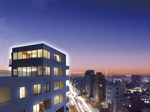 Buildings and facilities. Overlooking the beautiful downtown night scene, Born in all 37 House on a hill located in a privileged. Shopping amenities, public facility, Matching such as educational facilities are within walking distance, And comfortably support the livelihood of the people live. (Exterior - Rendering / Local height 18m equivalent (8th floor or equivalent) photograph of the north direction from the point (the November 2012 shooting) in what was the synthesis of (have been made a part of image processing), In fact a slightly different. The view is not intended to be guaranteed in the future. )