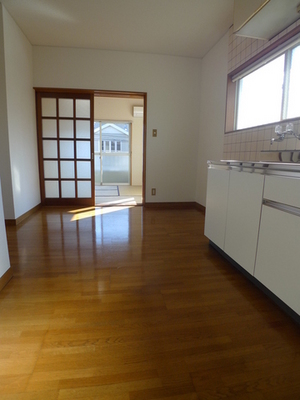 Living and room. Bright dining kitchen with a window