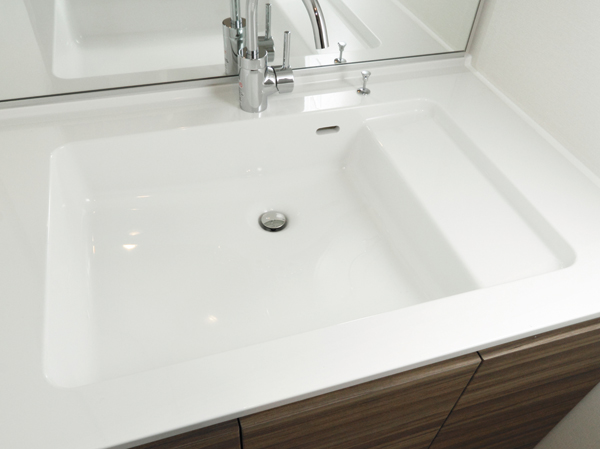 Bathing-wash room.  [Square bowl] Excellent square bowl in the design of the, Use the artificial marble of organic glass-based new material. You can use spacious care is likely to.