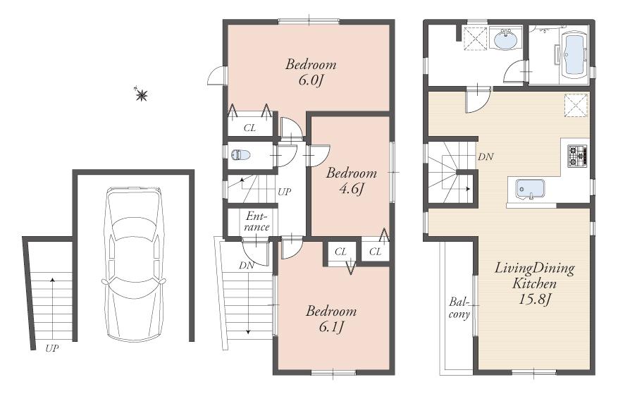 Floor plan. 51,800,000 yen, 3LDK, Land area 72.53 sq m , Building area 89.62 sq m floor plan