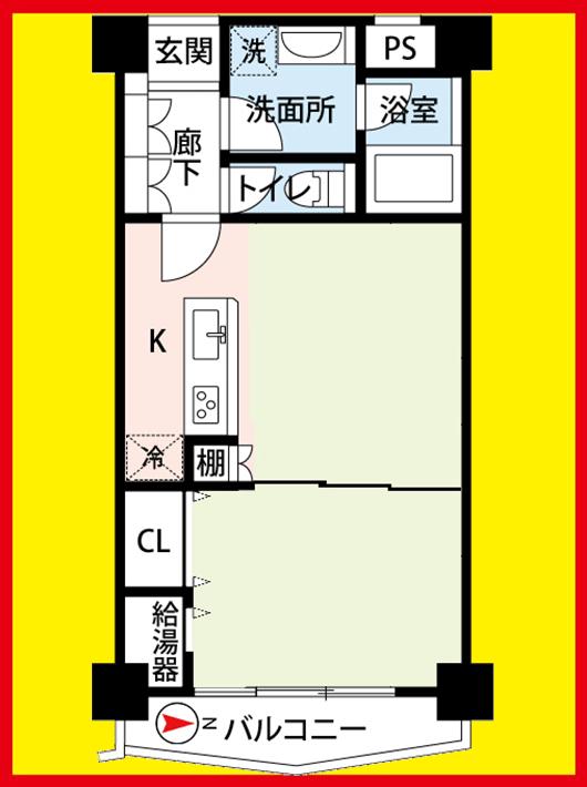Floor plan. 1LDK, Price 20.8 million yen, 1LDK employing proprietary area 40.95 sq m counter kitchen