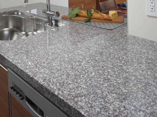 Kitchen.  [Kitchen granite top plate] Top plate of the kitchen adopts natural granite. It will produce the interior landscape in the fine flavor.  ※ The shape of the faucet is slightly different.  ※ Equipment image is all the same specification.
