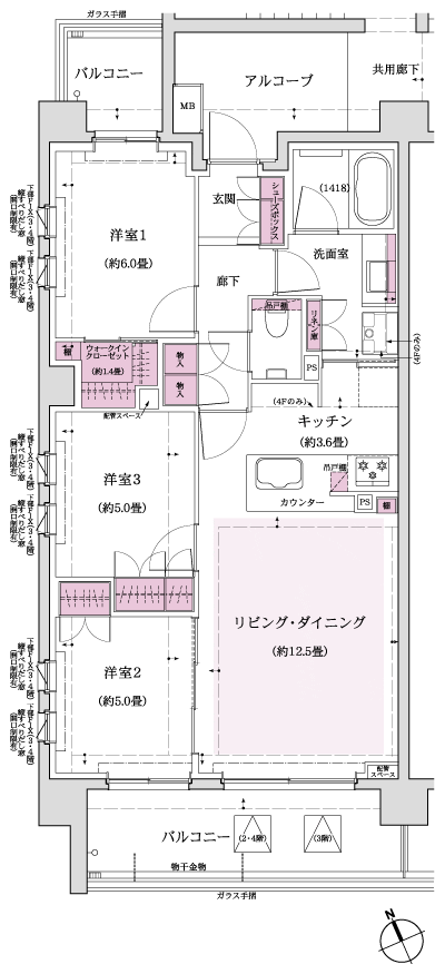 Floor: 3LDK + W, the occupied area: 72.82 sq m, Price: TBD