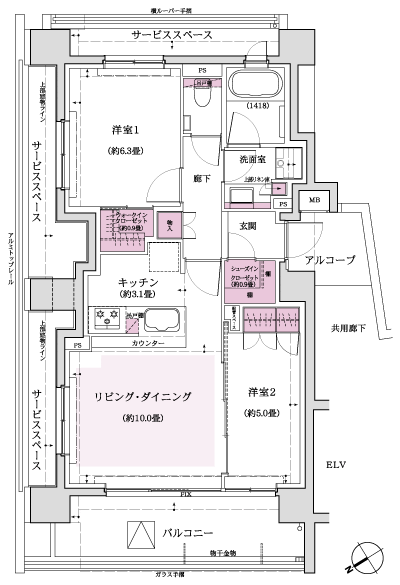 Floor: 2LDK + W + S, the occupied area: 58.65 sq m, Price: TBD