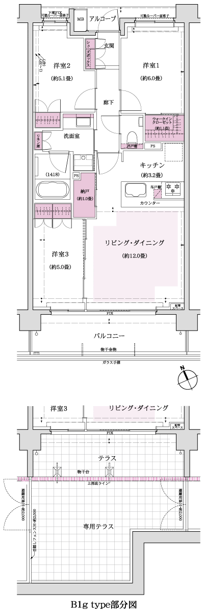 Floor: 3LDK + W + N, the area occupied: 70.3 sq m, Price: TBD