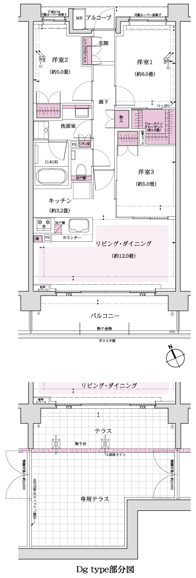 Floor: 3LDK + W, the area occupied: 70.3 sq m, Price: TBD