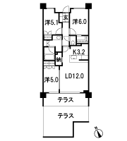 Floor: 3LDK + W + N, the area occupied: 70.3 sq m, Price: TBD