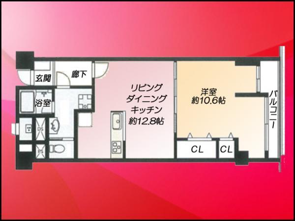 Floor plan. 1LDK, Price 15.8 million yen, Footprint 54.9 sq m