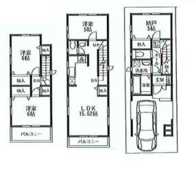 Floor plan. (1 Building), Price 42,800,000 yen, 3LDK+S, Land area 101.85 sq m , Building area 61.41 sq m