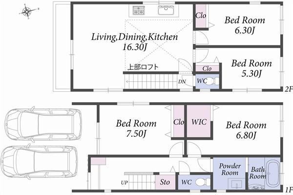 Building plan example (floor plan). Reference plan floor plan 15 million yen ・ 94.01 sq m