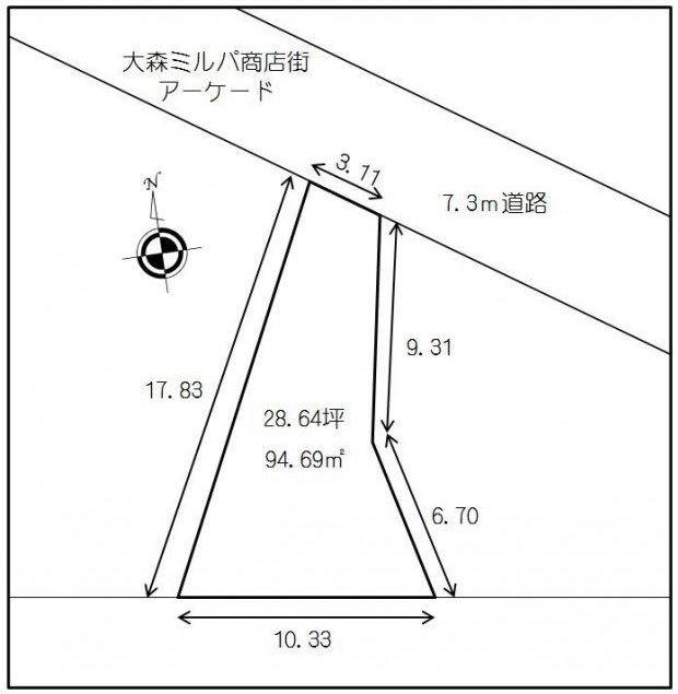 Compartment figure. Land price 79,800,000 yen, Land area 94.69 sq m
