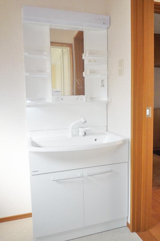 Wash basin, toilet. Example of construction