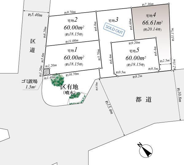 Compartment figure. Land price 40,800,000 yen, Land area 60 sq m