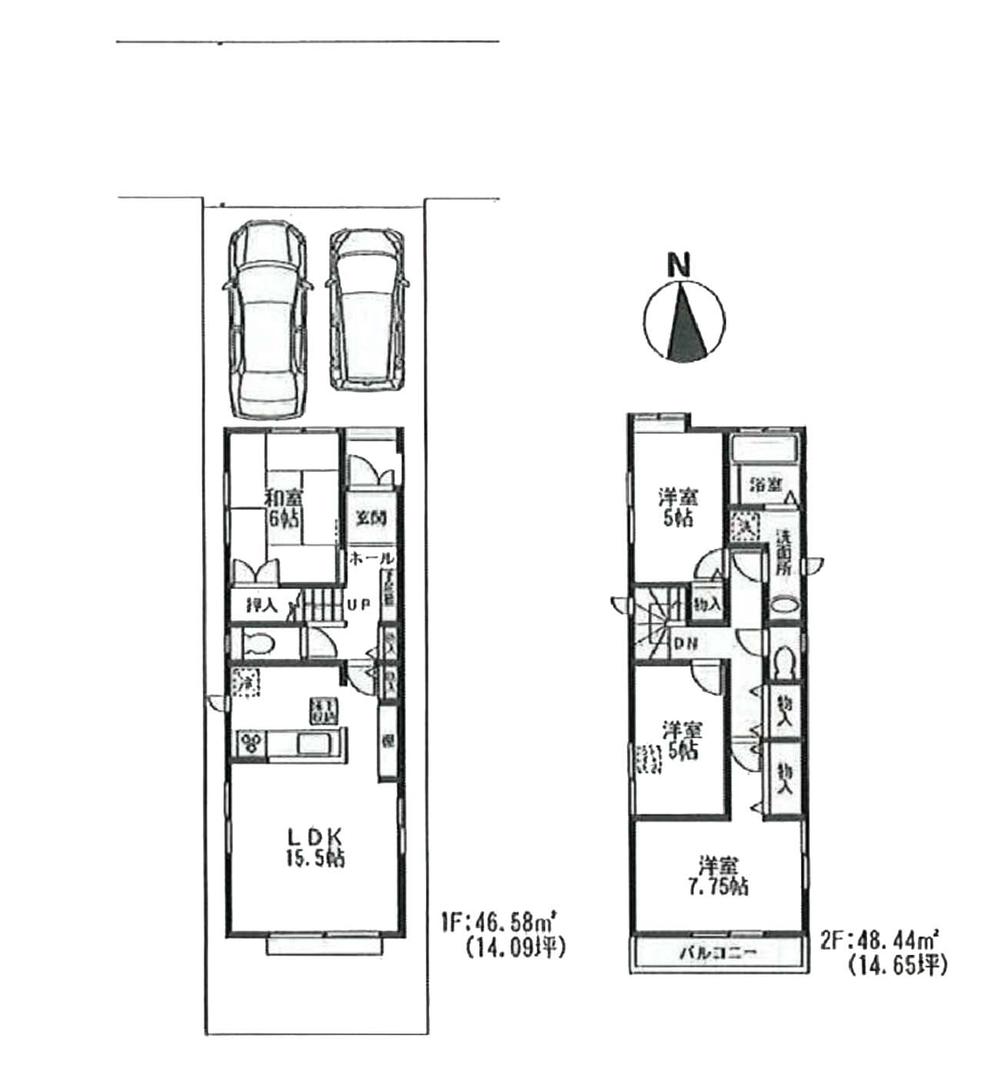 Floor plan. 53,800,000 yen, 4LDK, Land area 101.54 sq m , Building area 95.02 sq m plan view