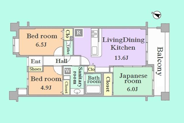 Floor plan. 3LDK, Price 37.5 million yen, Footprint 70.4 sq m , Balcony area 10.72 sq m