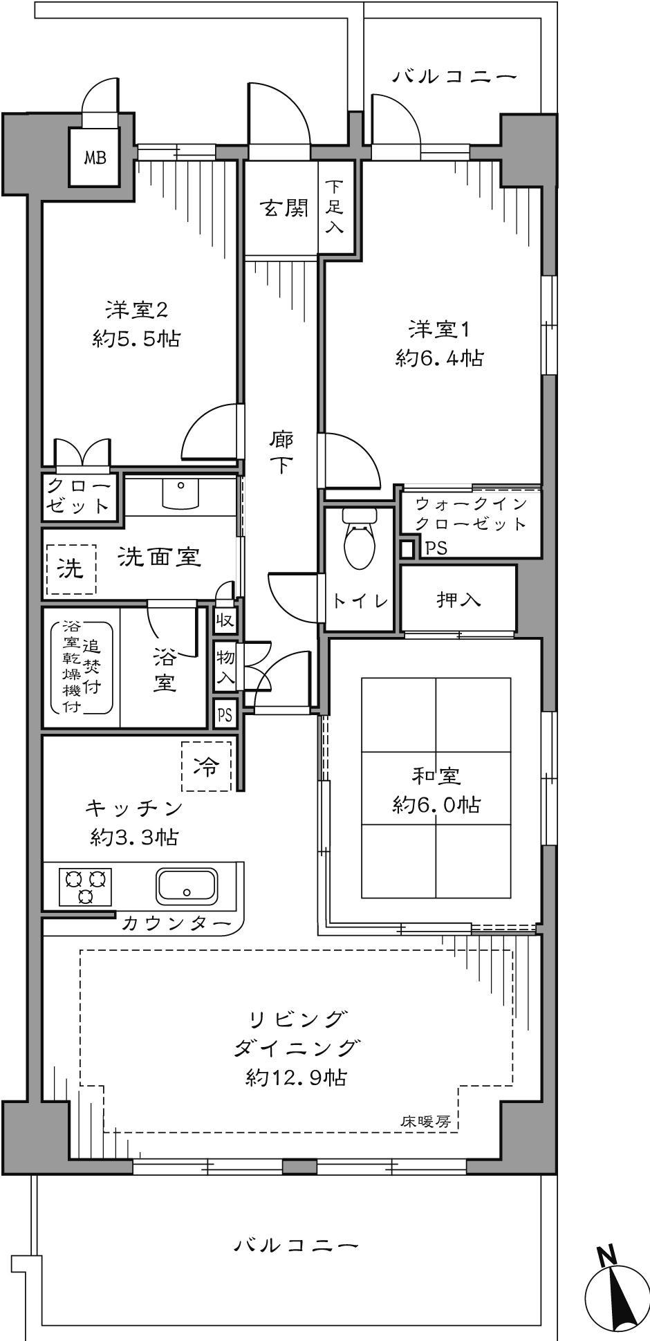 Floor plan. 4LDK + WIC, 45,800,000 yen, Occupied area 75.82 sq m