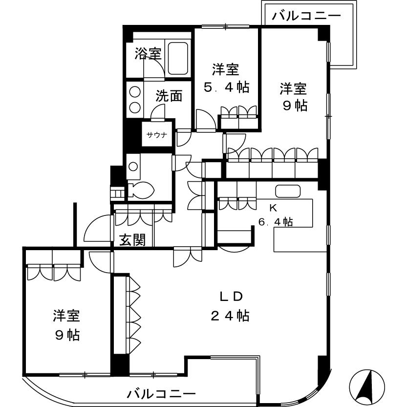 Floor plan. 3LDK, Price 88 million yen, The area occupied 136.2 sq m , Balcony area 16.67 sq m
