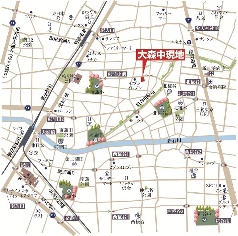 Local guide map. "Shinagawa" of course, In the business district, such as "Ginza", "Tokyo", "Shinbashi", Both 10-minute block of access. 